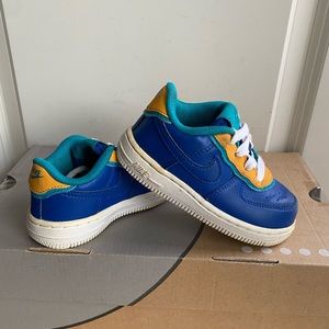 Nike Air Force 1 Blue/Yellow Toddler Sneakers - SZ 7 C
